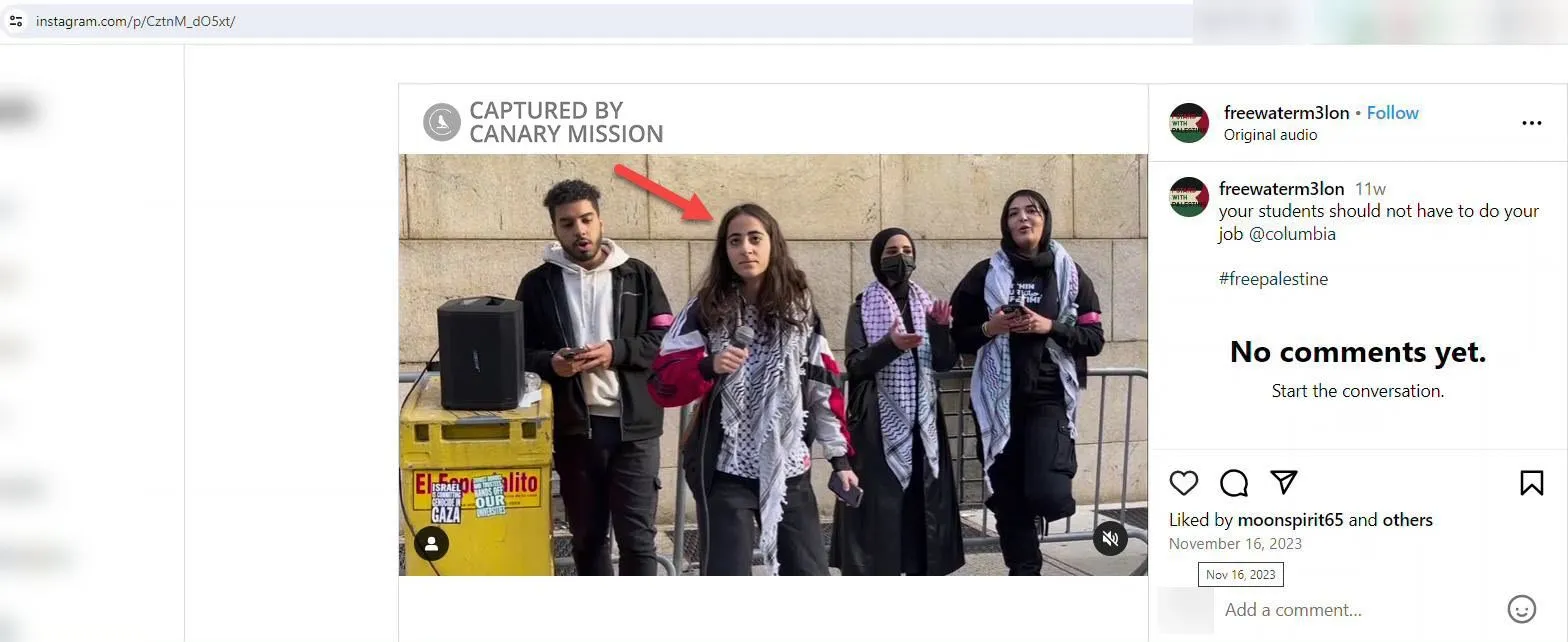 Columbia SJP leader Maryam Alwan speaks at a Within Our Lifetime rally